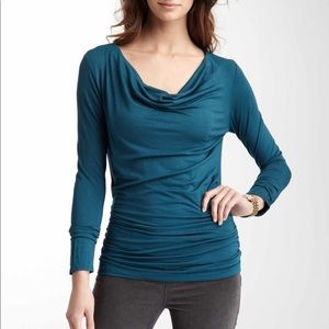 NWT Laila Jayde long sleeve cowl neck shirred top